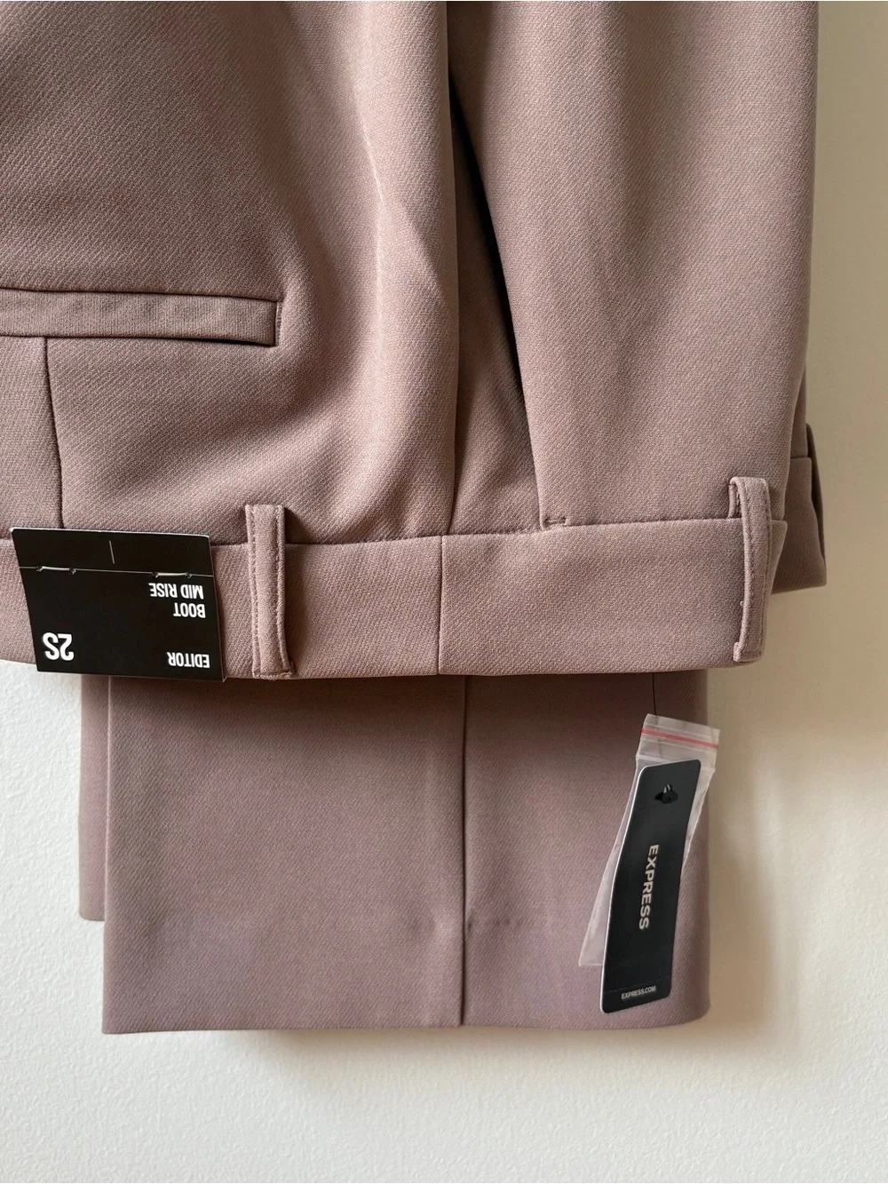 Express Tailored Single-Button Blazer and Pants Suit Set - Dusty Rose/Purple